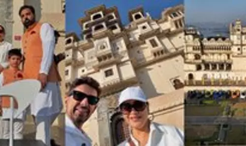 Madhuri Dixit ने झीलों के शहर में परिवार के साथ समय बिताया