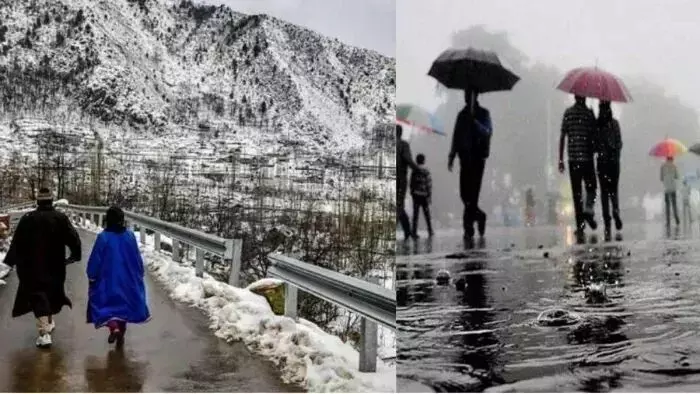 weather: कश्मीर के कुछ हिस्सों में हल्की बारिश और हिमपात होने के आसार