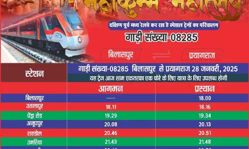 प्रयागराज महाकुंभ के लिए छत्तीसगढ़ से आज कुंभ स्पेशल ट्रेन का परिचालन किया जाएगा
