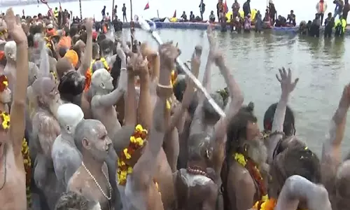 अखाड़ों ने अपने देवताओं के साथ त्रिवेणी संगम पर Amrit Snan किया