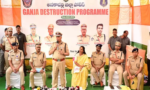 पुलिस ने अनकापल्ले में 17 करोड़ रुपये से अधिक मूल्य का 35,000 किलोग्राम गांजा नष्ट किया: DGP