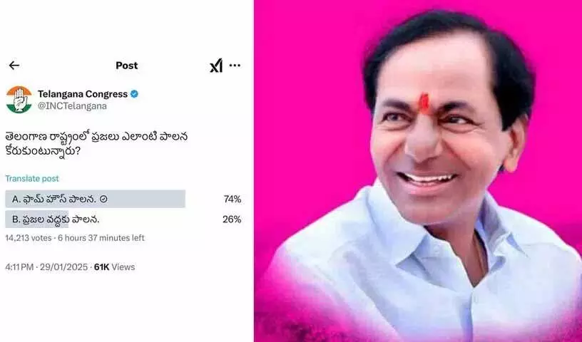 तेलंगाना कांग्रेस का ऑनलाइन सर्वेक्षण उलटा, लोगों ने KCR की वापसी की मांग की