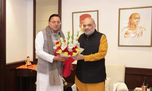 सीएम धामी ने की अमित शाह से मुलाकात, 38वें राष्ट्रीय खेलों के समापन समारोह में किया आमंत्रित