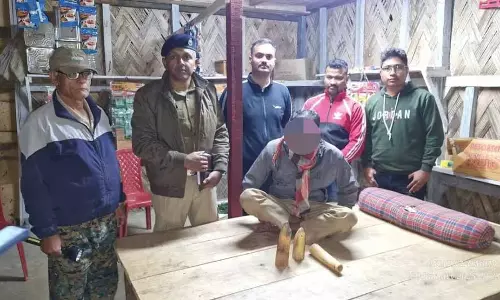 Assam के शिवसागर में हाथी के दांत जब्त, एक गिरफ्तार