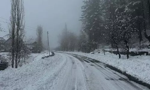 दक्षिण Kashmir के सेब समृद्ध शोपियां में बर्फबारी
