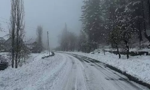 दक्षिण कश्मीर के सेब समृद्ध शोपियां में बर्फबारी