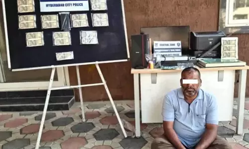 Hyderabad में नकली नोट बनाने वाले  गिरफ्तार, 10 लाख रुपये से अधिक जब्त