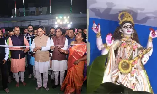 Tripura के मुख्यमंत्री ने बसंत पंचमी पर अगरतला में 40 फुट की भव्य सरस्वती प्रतिमा का अनावरण