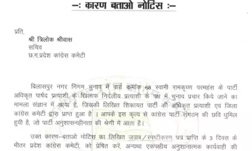 पार्टी के खिलाफ बहू को चुनाव लड़ाने वाले कांग्रेस नेता को दीपक बैज ने जारी किया नोटिस