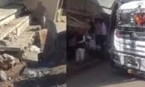 Jaipur: गूगल मैप से रास्ता भटका ट्रेलर,गली में फंसा