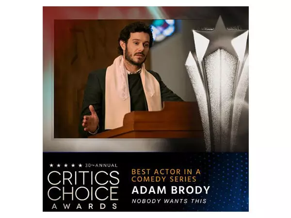 Adam Brody ने 2025 क्रिटिक्स चॉइस अवार्ड्स में कॉमेडी सीरीज़ में सर्वश्रेष्ठ अभिनेता का पुरस्कार जीता