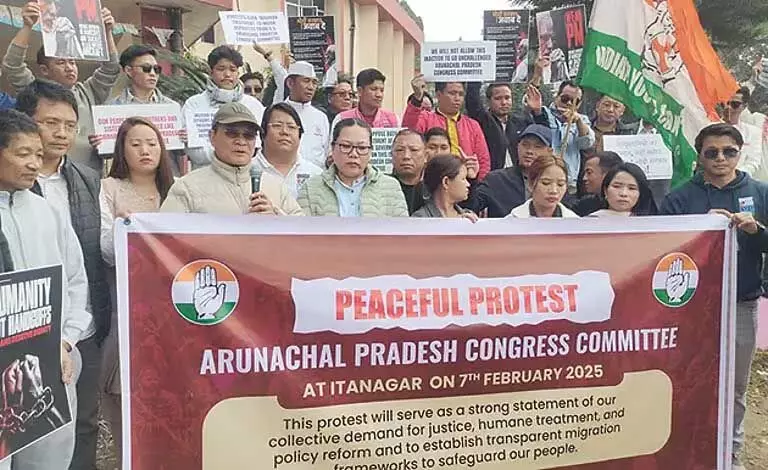 Arunachal : एपीसीसी ने अमेरिका द्वारा भारतीय प्रवासियों को निर्वासित