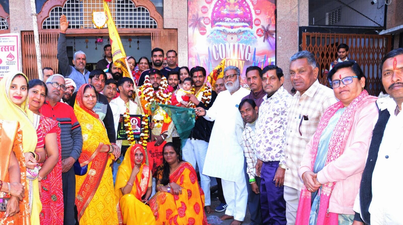 काशीपुरी खाटूश्याम Temple से पदयात्री हुए खाटूश्याम के लिए रवाना, किया भव्य स्वागत