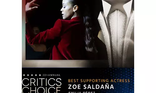 Zoe Saldana ने एमिलिया पेरेज़ के लिए अपना पहला क्रिटिक्स चॉइस अवार्ड जीता Zoe Saldana ने एमिलिया पेरेज़ के लिए अपना पहला क्रिटिक्स चॉइस अवार्ड जीता
