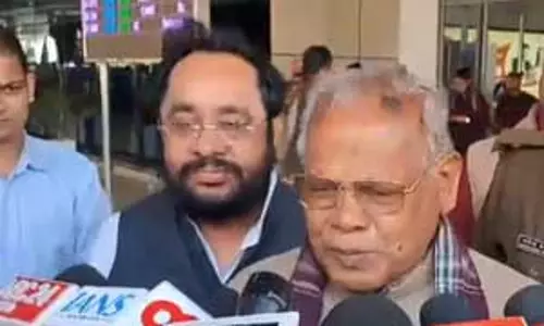 पटना पहुंचे केंद्रीय मंत्री जीतन राम मांझी, कहा- दिल्ली में भाजपा सरकार, कांग्रेस एक बार फिर रोएगी रोना