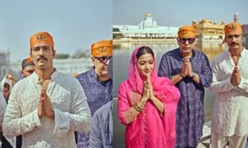 Vicky Kaushal और रश्मिका मंदाना ने छावा के प्रमोशन के दौरान स्वर्ण मंदिर में आशीर्वाद लिया