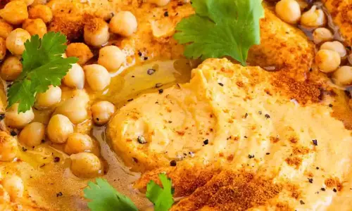 सफ़ेद छोले के साथ शकरकंद और हम्मस रेसिपी