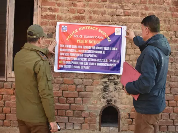 सोपोर पुलिस ने UAPA के तहत घर, पोल्ट्री फार्म और जमीन जब्त की सोपोर पुलिस ने UAPA के तहत घर, पोल्ट्री फार्म और जमीन जब्त की