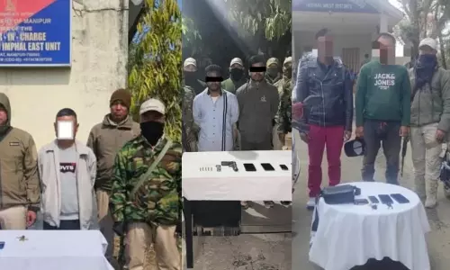 Manipur: हथियारों और वाहनों के साथ केसीपी के 5 कार्यकर्ता गिरफ्तार