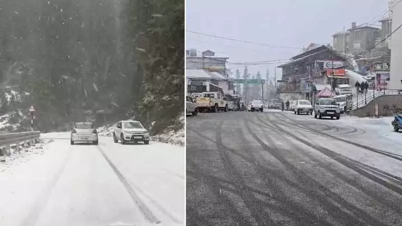 Shimla के ऊंचे इलाकों में हल्की बर्फबारी, छिटपुट बारिश Shimla के ऊंचे इलाकों में हल्की बर्फबारी, छिटपुट बारिश
