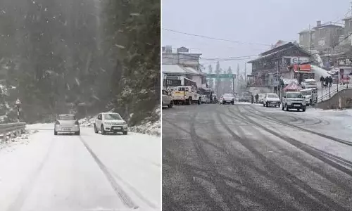 Shimla के ऊंचे इलाकों में हल्की बर्फबारी, छिटपुट बारिश Shimla के ऊंचे इलाकों में हल्की बर्फबारी, छिटपुट बारिश