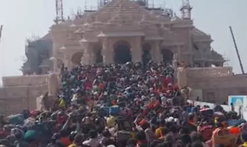 Ayodhya में राम मंदिर के लिए उमड़ी भारी भीड़, यातायात अव्यवस्था बढ़ी