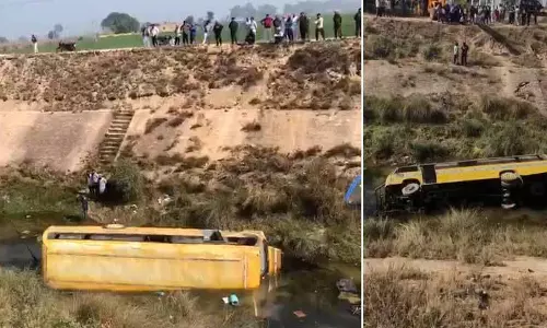Haryana के कैथल में स्कूल बस नहर में गिरने से 8 छात्र घायल