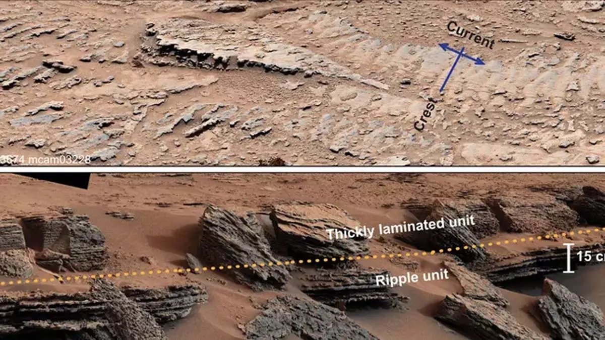 NASA रोवर ने मंगल ग्रह की चट्टान में बनी तरल पानी की लहरों की खोज की NASA रोवर ने मंगल ग्रह की चट्टान में बनी तरल पानी की लहरों की खोज की