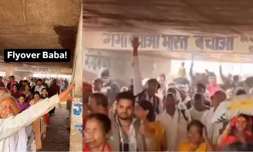 महाकुंभ 2025 में फ्लाईओवर बाबा हुए वायरल, देखें अंधभक्ति का VIDEO