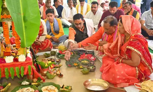 CM विष्णुदेव साय के यहां सत्यनारायण की पूजा हुई