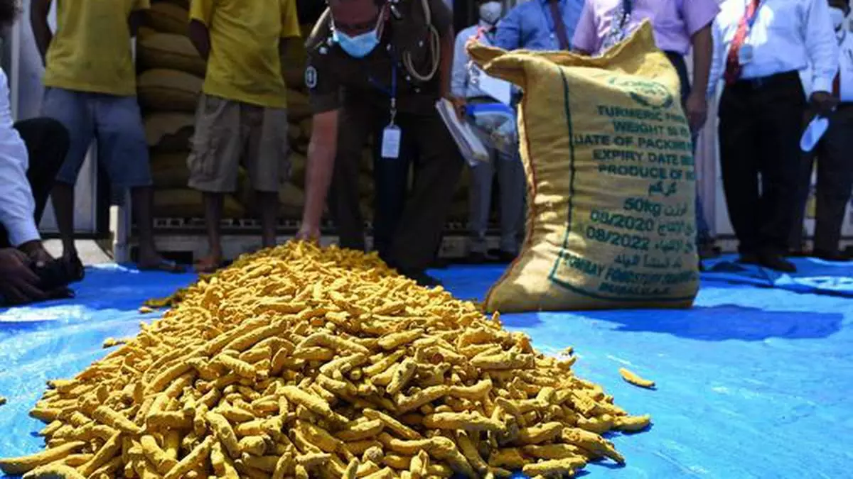 Tamil Nadu : 2.8 टन हल्दी मसाला, श्रीलंका में भेजा जाएगा Tamil Nadu : 2.8 टन हल्दी मसाला, श्रीलंका में भेजा जाएगा