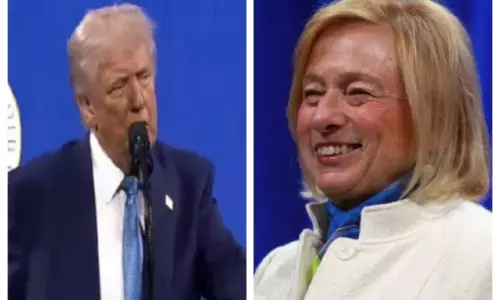President Trump और डेमोक्रेटिक गवर्नर मिल्स के बीच खेलों में ट्रांसजेंडर महिलाओं को लेकर टकराव