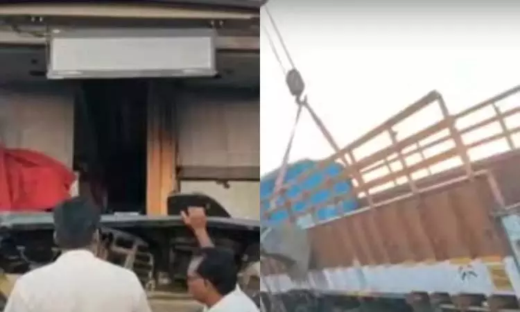 Karnataka सरकार की बस और लॉरी के बीच टक्कर में 20 श्रद्धालु घायल Karnataka सरकार की बस और लॉरी के बीच टक्कर में 20 श्रद्धालु घायल