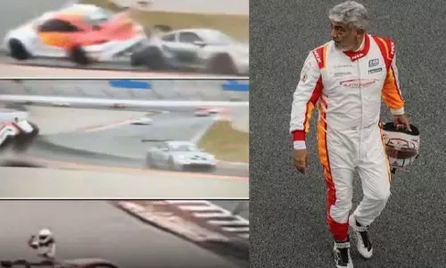 Ajith Kumar वेलेंसिया में रेस के दौरान भयावह दुर्घटना में बाल-बाल बचे