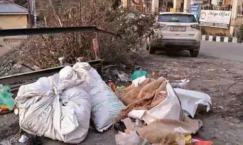 NH-5 पर एकत्रित कचरा