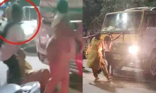 Madhura Nagar में महिला ने मचाया उत्पात