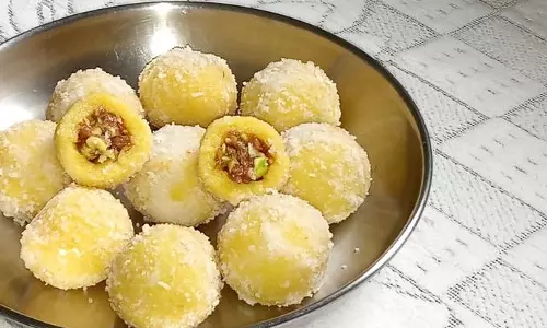 गुलकंद के साथ नारियल के लड्डू रेसिपी