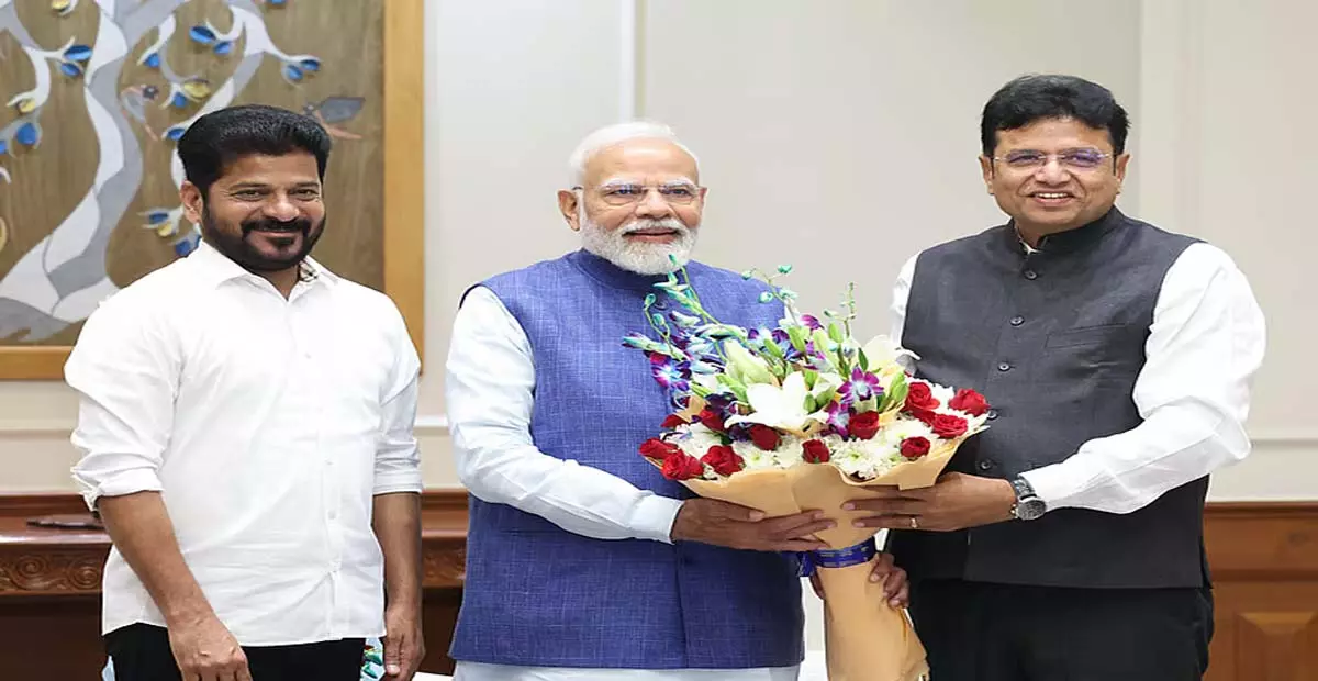 Telangana: प्रधानमंत्री मोदी ने सीएम रेवंत रेड्डी से लंबित मामलों को निपटाने का आग्रह किया Telangana: प्रधानमंत्री मोदी ने सीएम रेवंत रेड्डी से लंबित मामलों को निपटाने का आग्रह किया