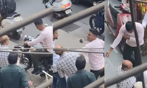 Mumbai: फुटपाथ पर नशे में धुत बाइक सवार ने बुजुर्ग को जमीन पर पटक दिया