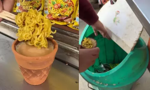 VIRAL VIDEO: शख्स ने चाय में डाला नूडल्स, फिर जो हुआ...