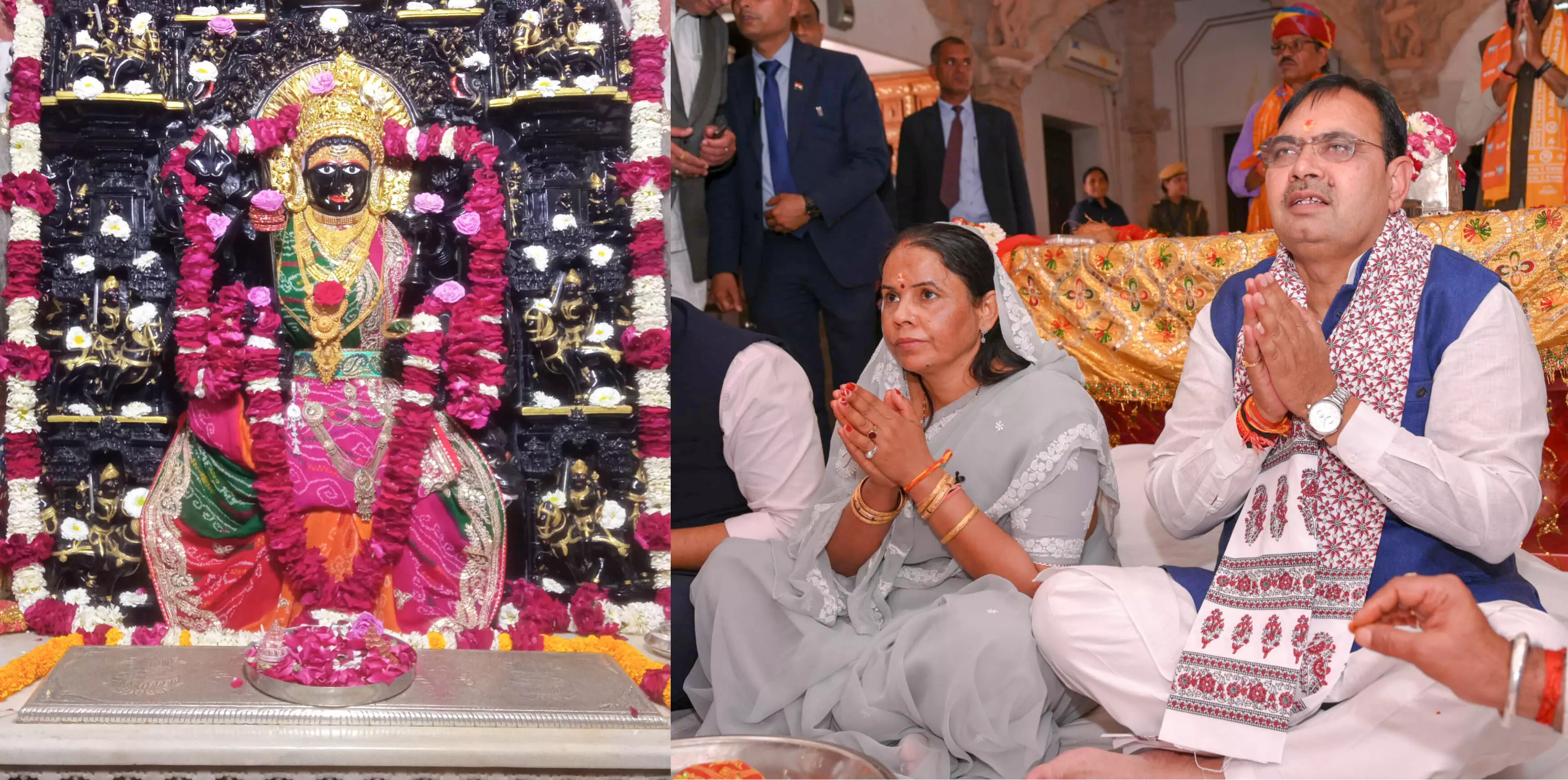 Jaipur: मुख्यमंत्री ने त्रिपुरा सुंदरी मंदिर में पूजा अर्चना कर प्रदेश की खुशहाली की कामना की Jaipur: मुख्यमंत्री ने त्रिपुरा सुंदरी मंदिर में पूजा अर्चना कर प्रदेश की खुशहाली की कामना की