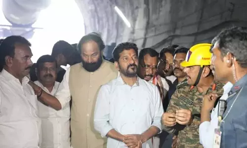 Telangana: रेवंत ने एसएलबीसी सुरंग ढहने वाली जगह का दौरा किया