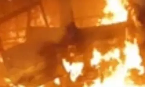 वैन में लगी आग, सवार थी गर्भवती महिला