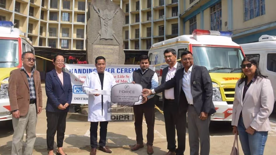Nagaland : एनटीपीसी ने एम्बुलेंस और शव वाहन दान कर मोन जिले की स्वास्थ्य सेवा को बढ़ावा Nagaland : एनटीपीसी ने एम्बुलेंस और शव वाहन दान कर मोन जिले की स्वास्थ्य सेवा को बढ़ावा