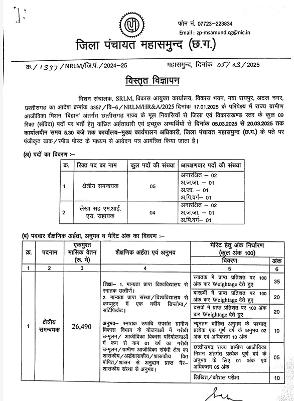 बिहान में संविदा भर्ती, 20 मार्च तक कर सकेंगे आवेदन बिहान में संविदा भर्ती, 20 मार्च तक कर सकेंगे आवेदन