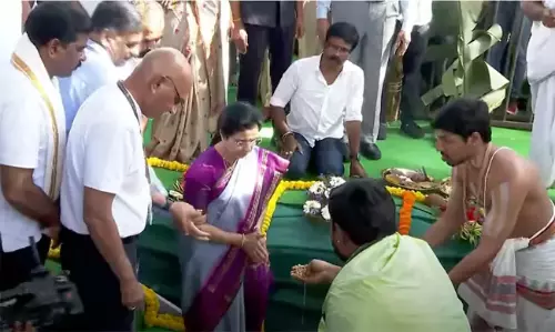 नारा भुवनेश्वरी ने विजयवाड़ा में NTR ट्रस्ट भवन की आधारशिला रखी