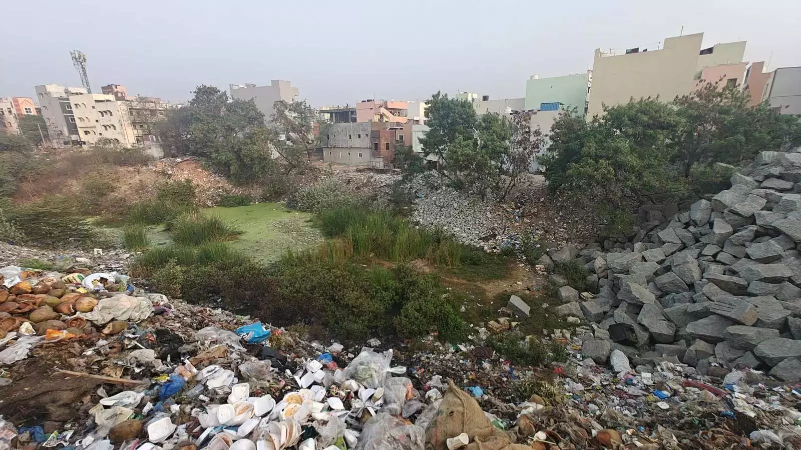 Telangana: कचरा डंपिंग के कारण हसमथपेट झील विलुप्त होने की कगार पर Telangana: कचरा डंपिंग के कारण हसमथपेट झील विलुप्त होने की कगार पर