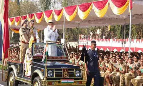अमित शाह तमिलनाडु के थाक्कोलम में CISF स्थापना दिवस परेड में हुए शामिल
