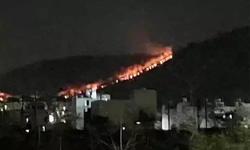 पहाड़ में लगी आग मेडिकल कॉलेज तक पहुंची, वन विभाग अलर्ट