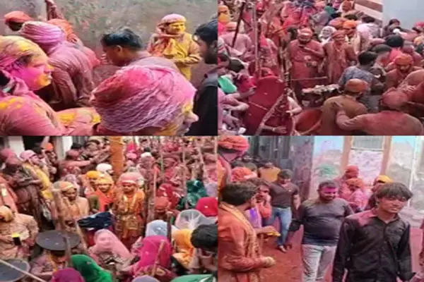 Mathura: राधा दामोदर मंदिर में श्रद्धालुओं ने लगाया एक-दूजे को गुलाल Mathura: राधा दामोदर मंदिर में श्रद्धालुओं ने लगाया एक-दूजे को गुलाल
